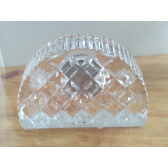 Vintage Edinburgh Crystal Quartz Clock Etched Floral 4" x 2 3/4" - Picture 7 of 9